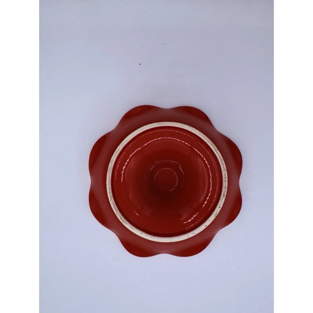 Tavola Bella Italy Red Pedestal Compote Bowl Fruit Serving Dish Home Decor
